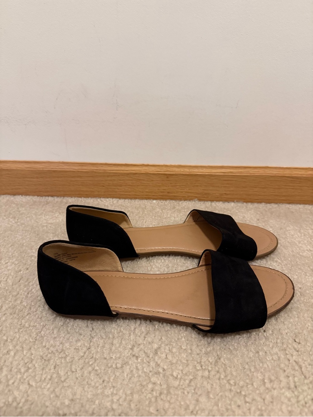 a new day Black Open-Toe D'Orsay Sandals with Tan Insole